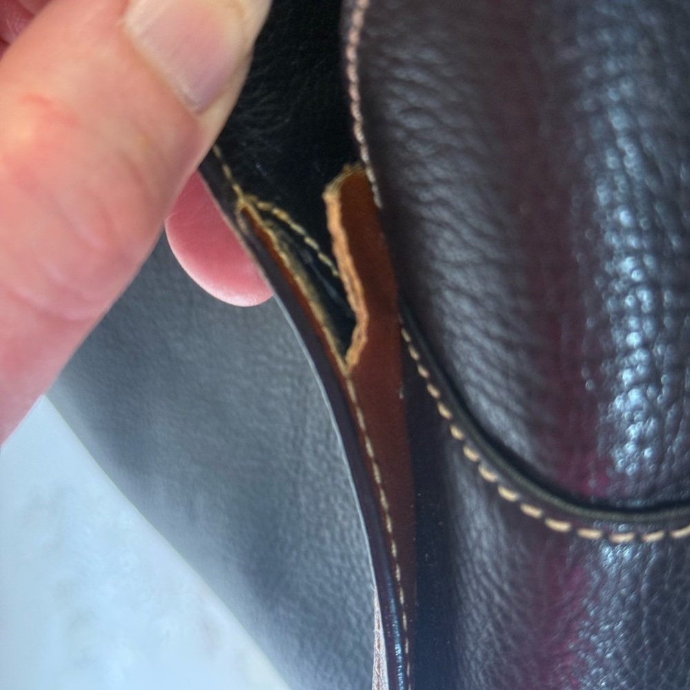 Leather Two-Tone Black and Brown Men's Satchel Bag - Picture 12 of 16